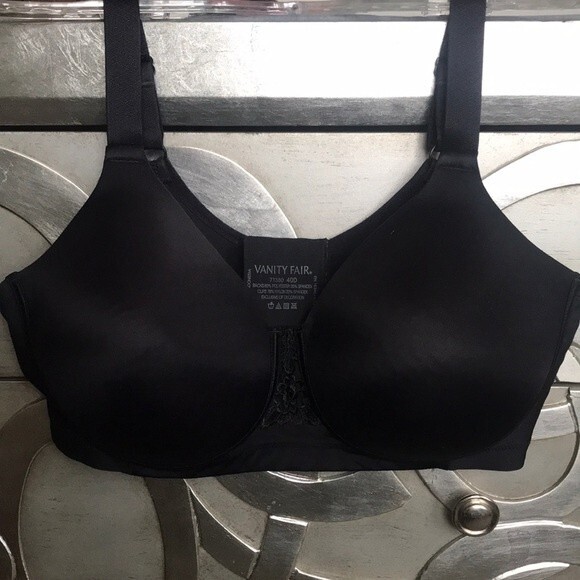 Vanity Fair Bra Soft Cup Padded sz 40D Black - Picture 1 of 8